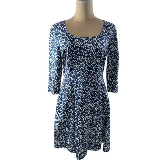 "BODEN" Navy Print Mini Dress SZ 10p Women's Dress Office Work Wear  Summer - Picture 3 of 9